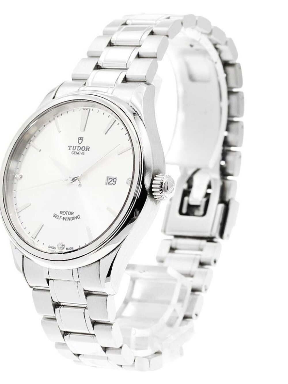 TUDOR style 12700 Date 3P diamond Silver Dial Automatic Men's Watch